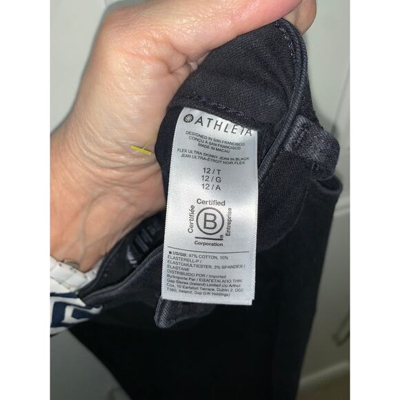 Athleta Women's Tall Black Skinny Jeans Size 12 Mid-Rise Stretch Denim - Picture 4 of 7